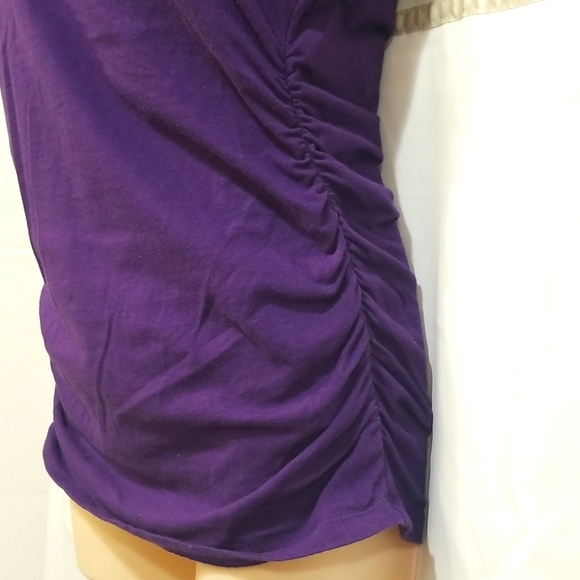 Michael Kors Zipper Shoulder Ruched Top Small - Picture 3 of 7